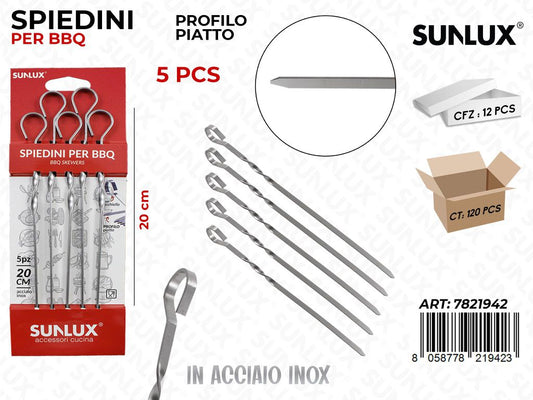 Spiedini per Bbq P. Piatto 5PC- 20CM