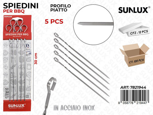 Spiedini per Bbq P. Piatto 5PC- 30CM