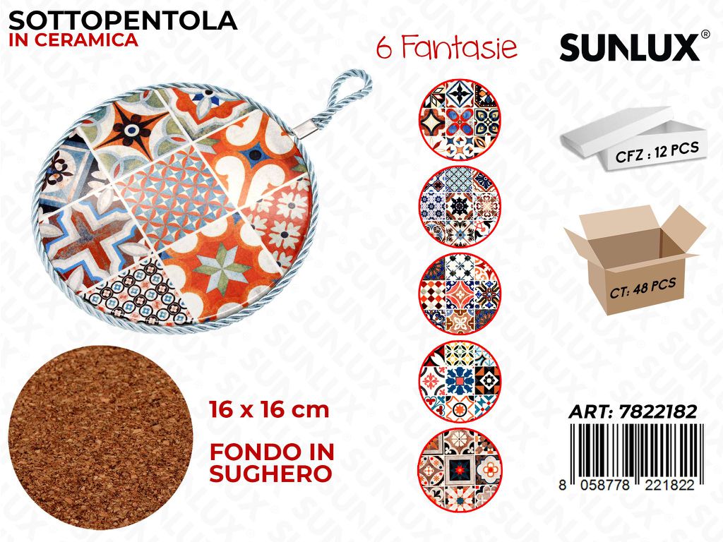 Sunlux Sottopentola Ceramica Ass. D.16CM