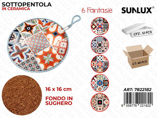 Sunlux Sottopentola Ceramica Ass. D.16CM