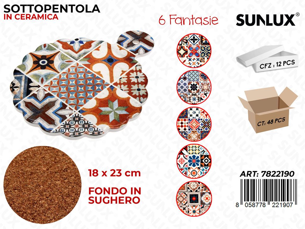 Sunlux Sottopentola Ceramica Ass. 18*23CM