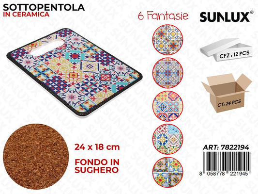 Sunlux Sottopentola Ceramica Ass. 24*18CM