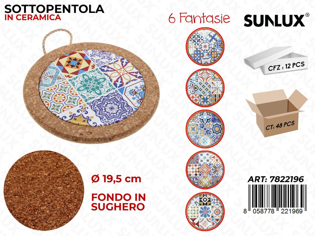 Sunlux Sottopentola Ceramica Ass. D.19.5CM