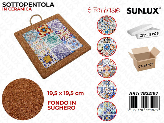 Sunlux Sottopentola Ceramica Ass. 19.5*19.5CM