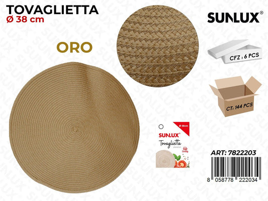 Sunlux Tovaglietta Intrecc. Oro 38CM / Pz da 6