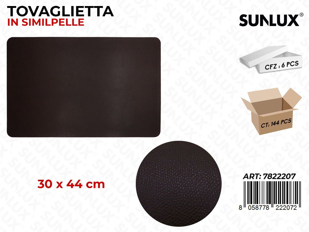 Sunlux Tovaglietta in S/Pelle Marrone 30*44CM / Pz da 6
