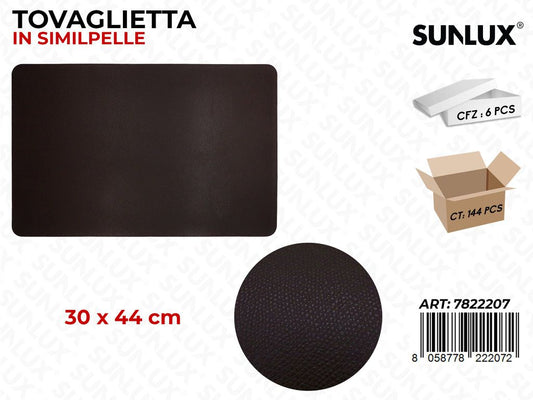 Sunlux Tovaglietta in S/Pelle Marrone 30*44CM / Pz da 6