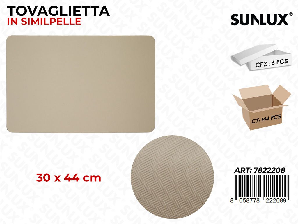 Sunlux Tovaglietta in S/Pelle Panna 30*44CM / Pz da 6