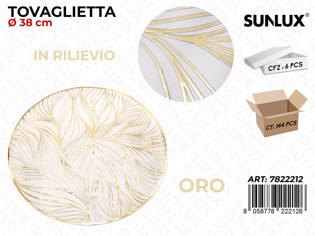 Sunlux Tovaglietta in Pvc Rilievo 38CM
