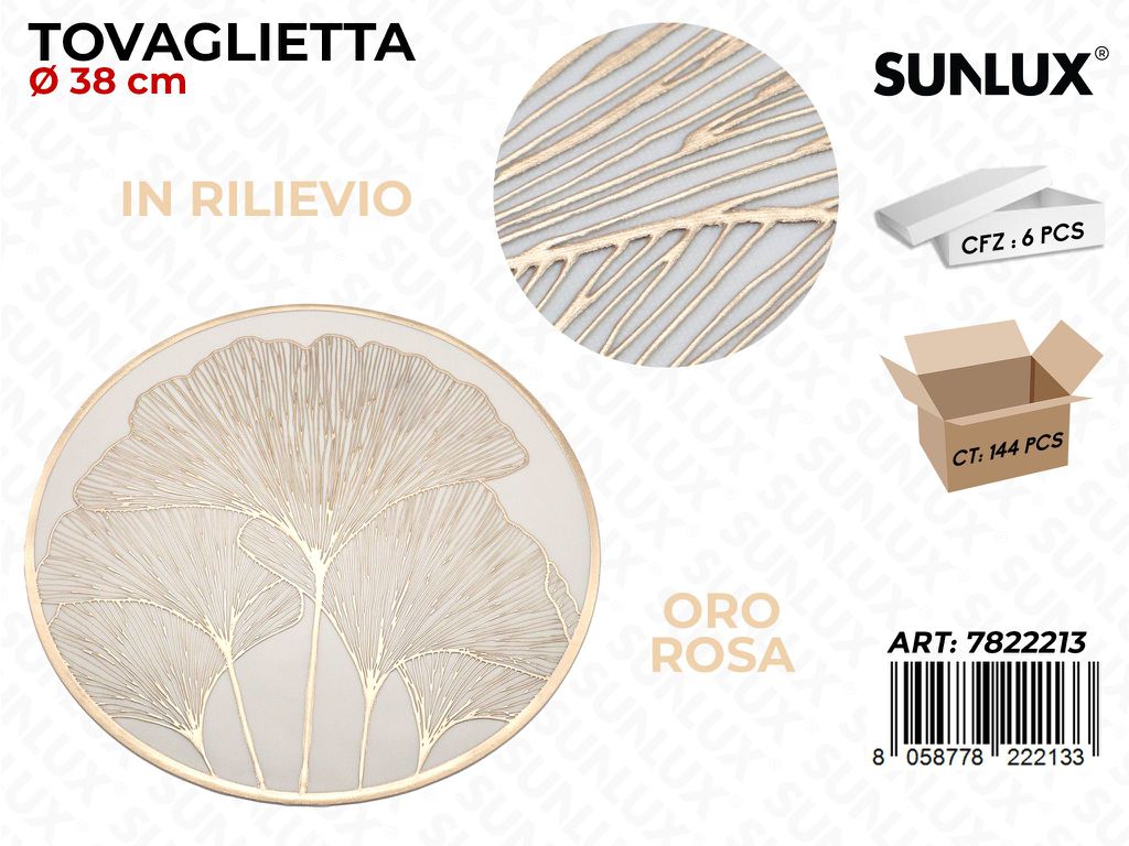 Sunlux Tovaglietta in Pvc Rilievo 38CM