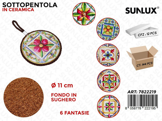 Sunlux Sottopentola Ceramica D.11CM Ass.