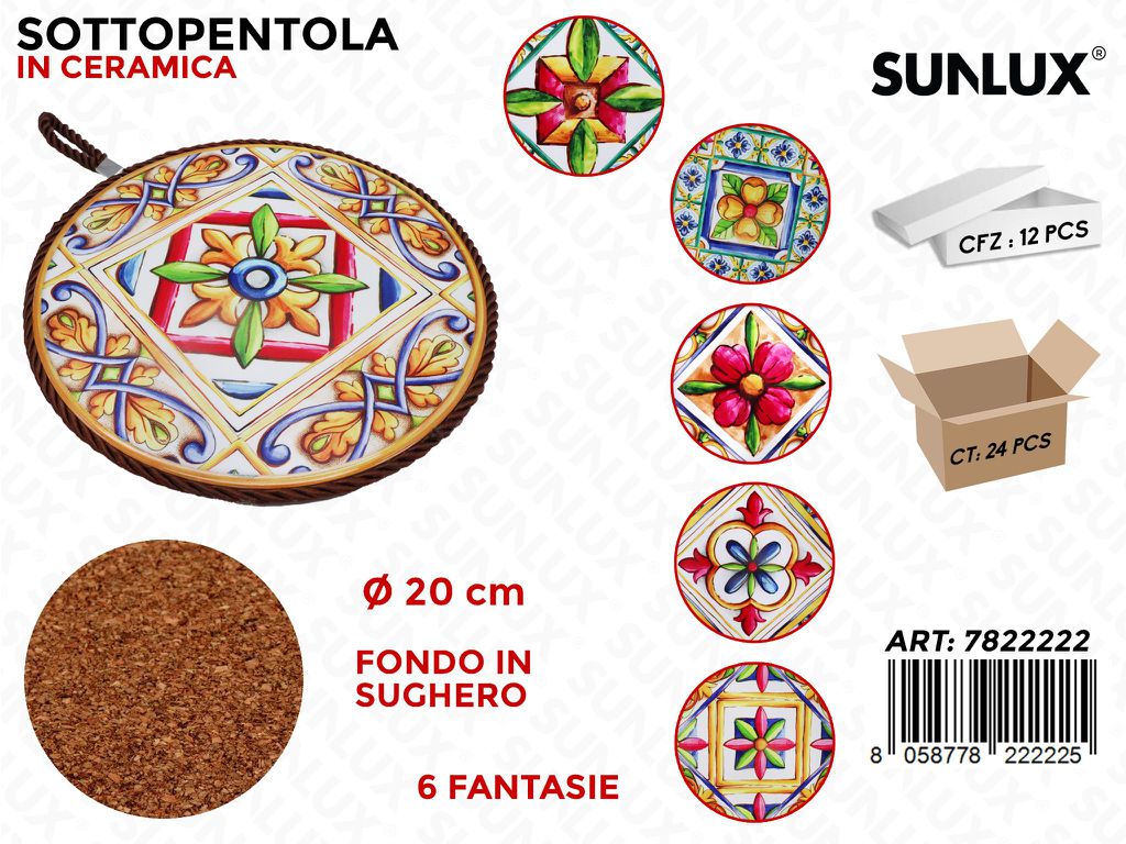 Sunlux Sottopentola Ceramica D.20CM Ass.