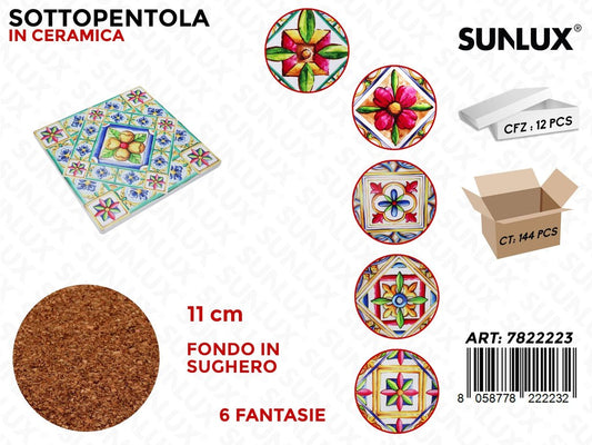 Sunlux Sottopentola Ceramica D.11CM Ass.