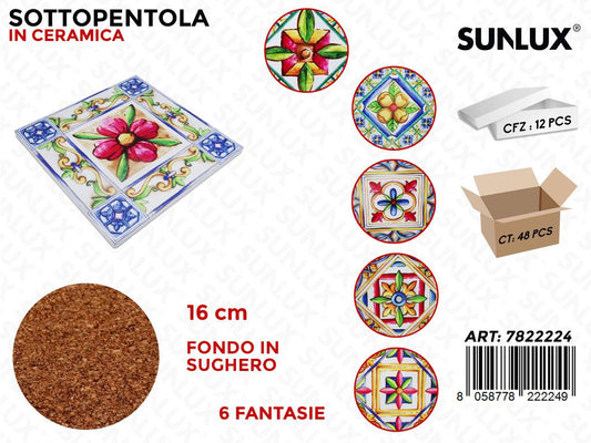Sunlux Sottopentola Ceramica D.16CM Ass.