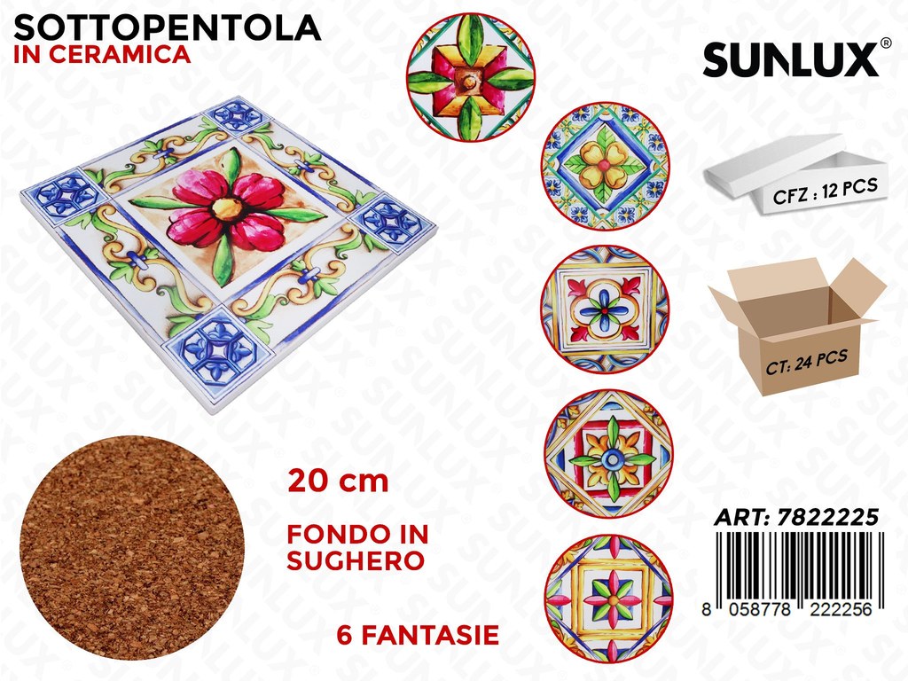 Sunlux Sottopentola Ceramica D.20CM Ass.