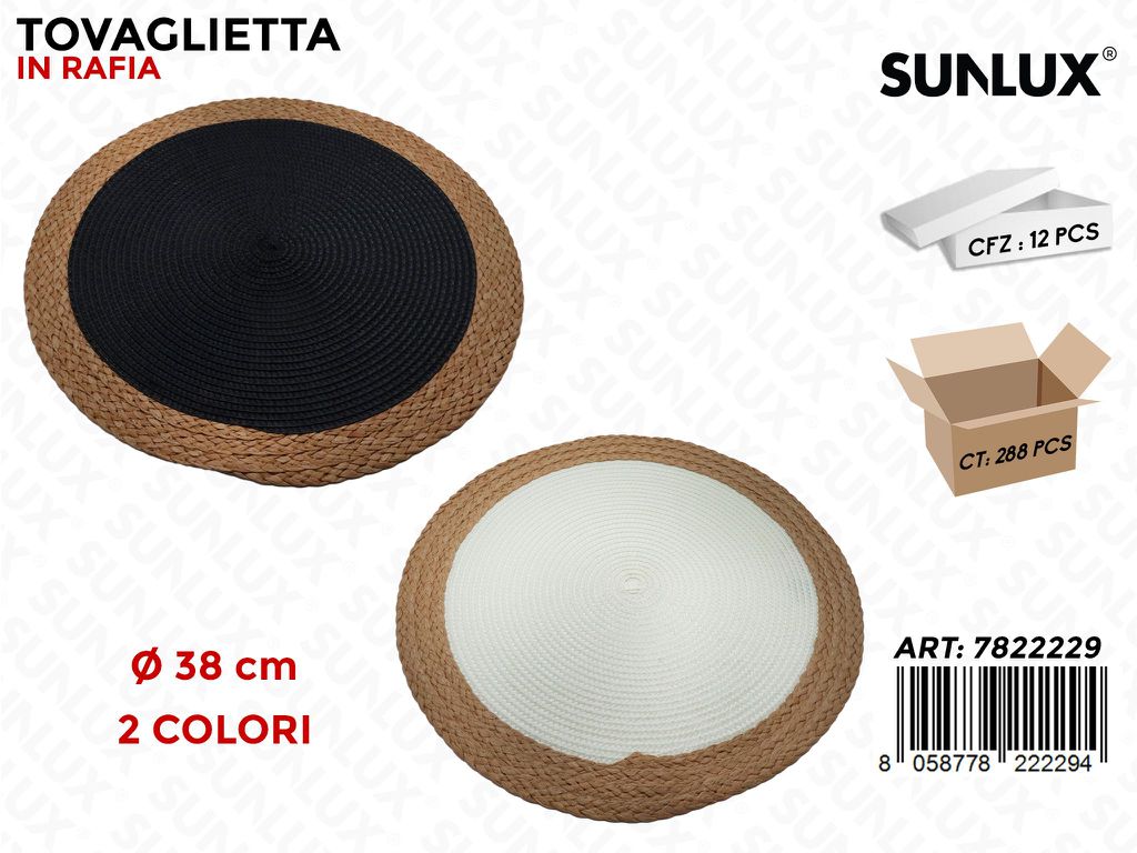 Sunlux Tovaglietta in Rafia D.38CM Ass.