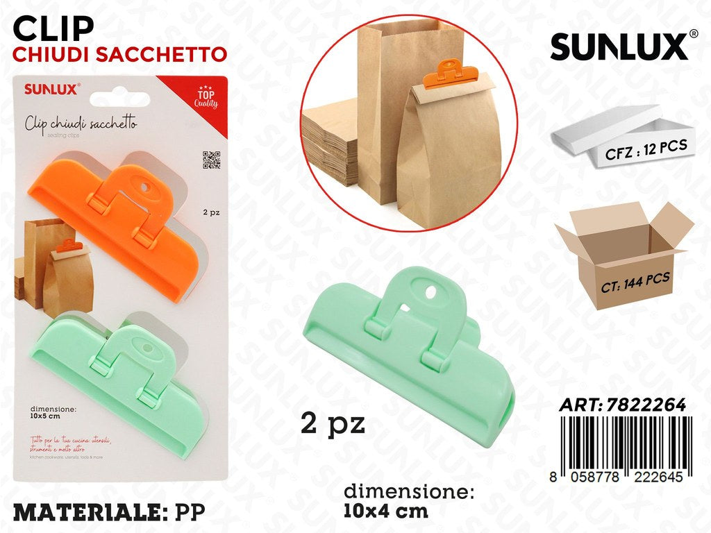 Sunlux Clip Chiudi Sacchetto 2PCS 10*4CM
