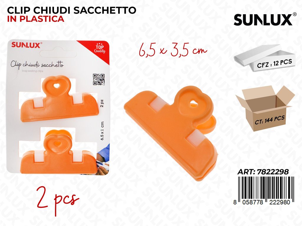 Sunlux Clip Chiudi Sacchetto 2PCS 6.5*3.5CM