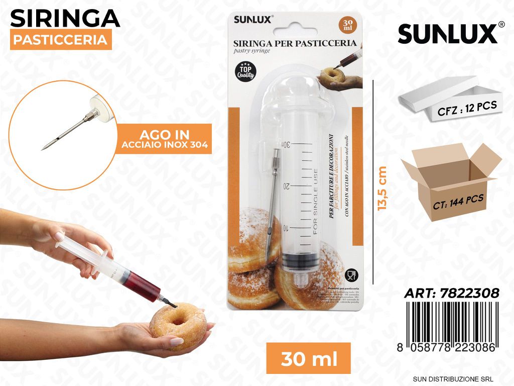 Siringa Pasticceria 30ML Ago in Acc. Inox 13.5CM