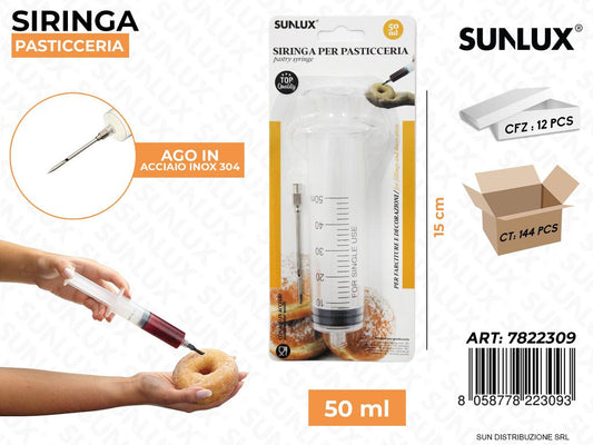 Siringa Pasticceria 50ML Ago in Acc. Inox 15CM
