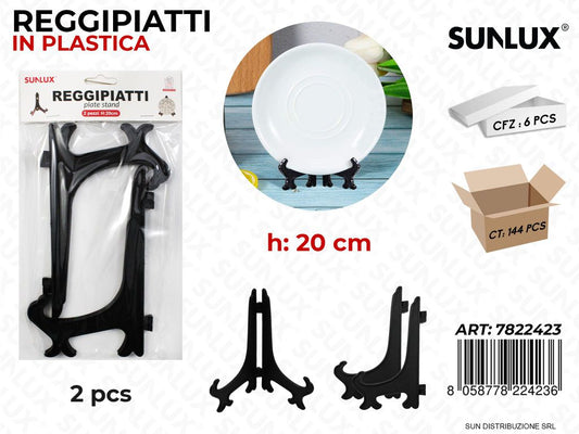 Reggipiatti in Plastica Nero 20CM 2PCS