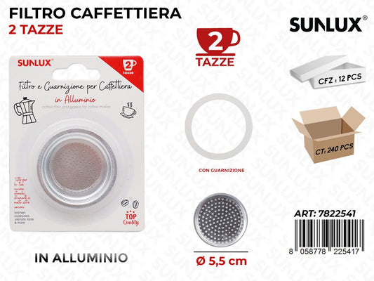 Filtro Caffettiera Allum. D.5.5 Cm 2 Tazze
