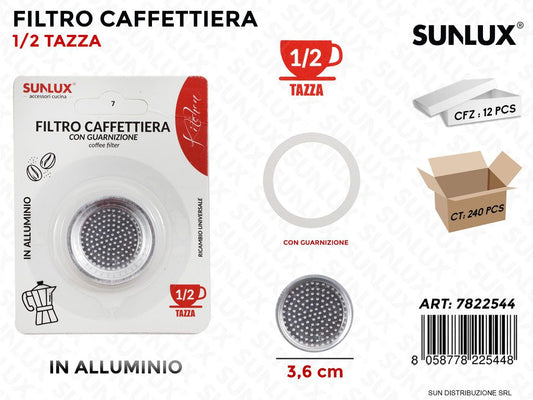 Filtro Caffettiera Alluminio 1/2 Tazza