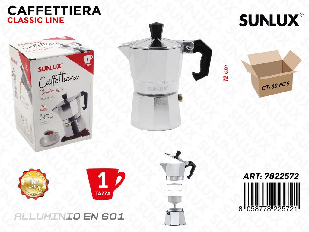 Caffettiera Classic 1TAZZA Alluminio En 601