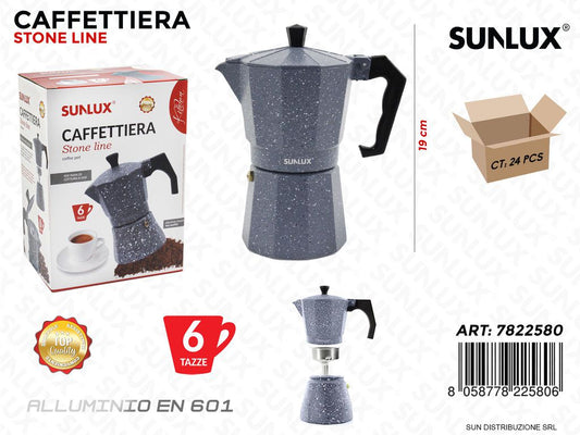 Caffettiera Stone 6TAZZE Alluminio En 601