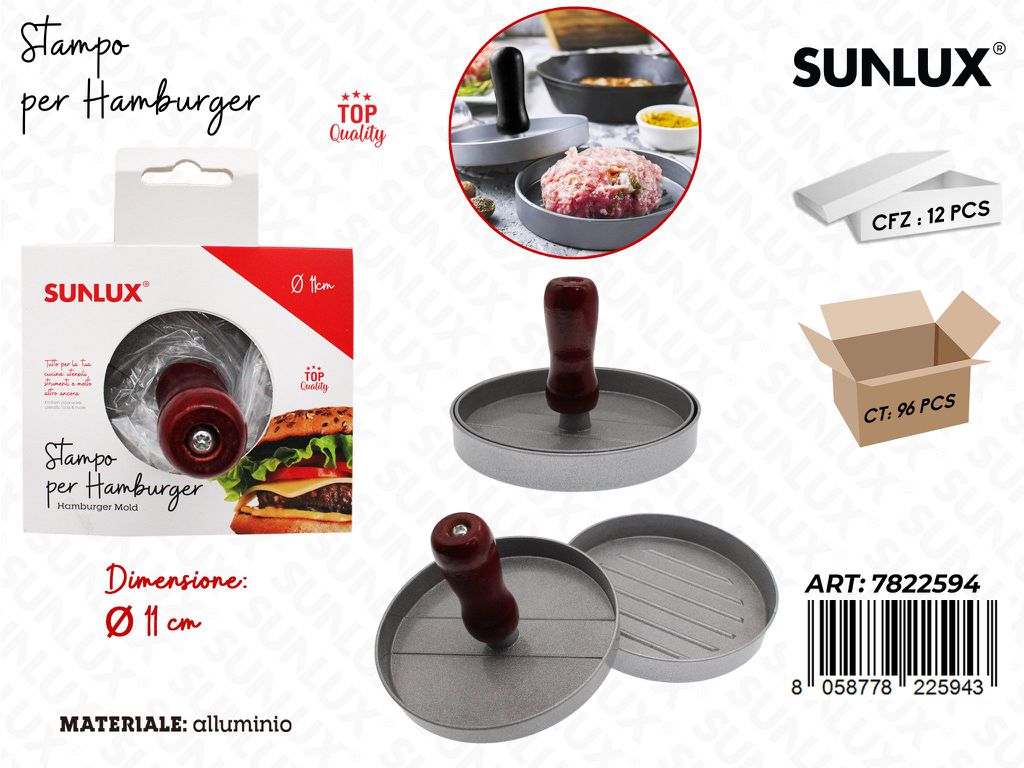 Sunlux Stampo Hamburger Allum. D.11CM