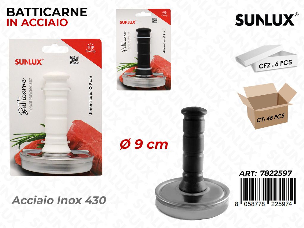 Sunlux Batticarne Acc.inox 430 Ass. D.9CM