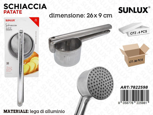 Sunlux Schiaccia Patate in Lega di Allum. 26*9CM
