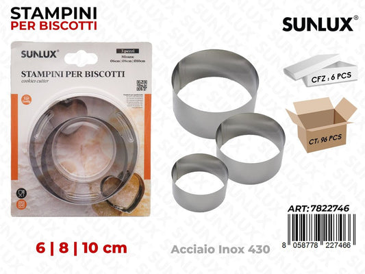 Stampi per Dolci in Acciaio 430 3PCS-MIS. Ass