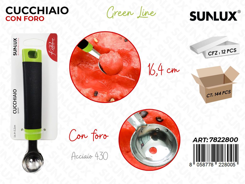 Cucchiaio con Foro 16.4*3.2CM /Pz da 12CFZ