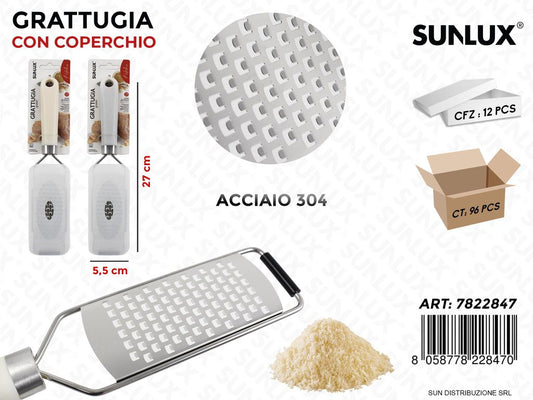 Grattugia c/ Coperchio Acciaio 304 5.5*27CM