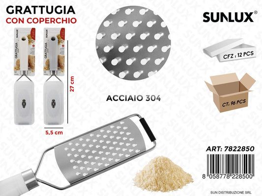 Grattugia c/ Coperchio Acciaio 304 5.5*27CM