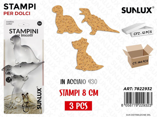 Stampini per Biscotti in Acciaio 430 8CM 3PCS
