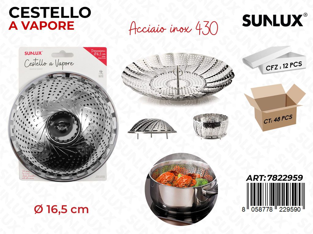 Cestello a Vapore Acciaio 430 D.16.5 Cm