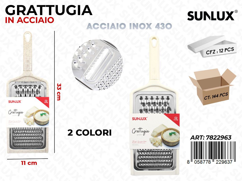 Grattugia in Acciaio 430 Col. Ass. 11*33 Cm