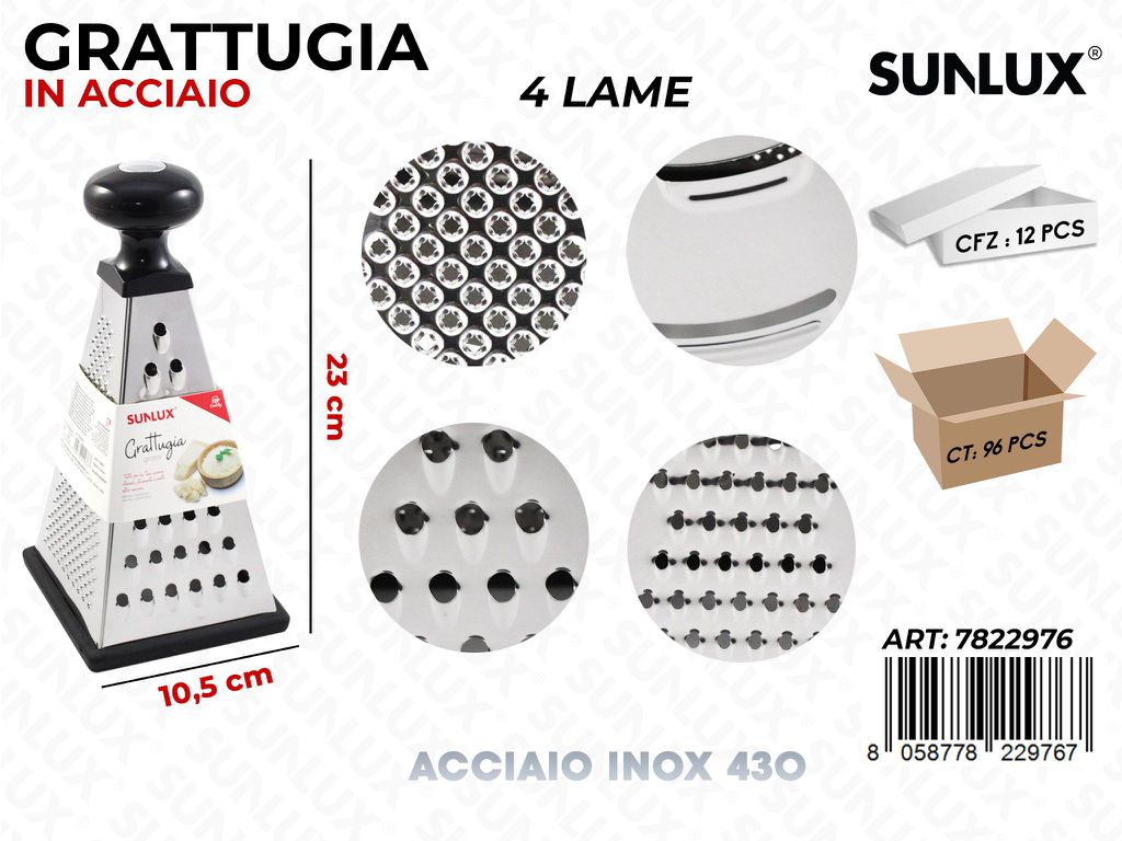 Grattugia 4LAME in Acciaio 430 10.5*23CM