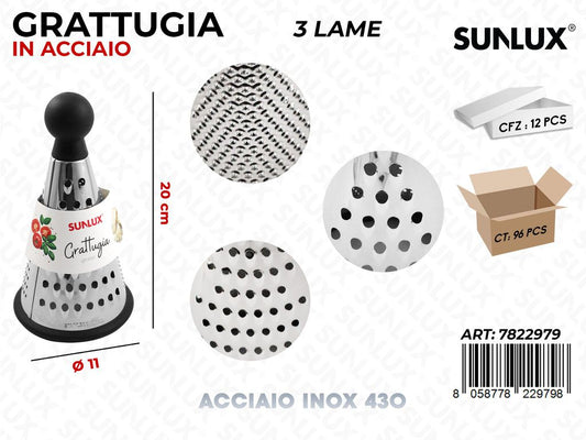 Grattugia 3LAME in Acciaio 430 D.11*20CM