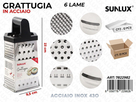 Grattugia 6LAME in Acciaio 430 9.5*23CM
