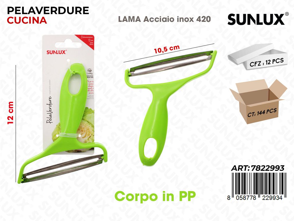 Sunlux Pelaverdure Acciaio 420 10.5*12CM
