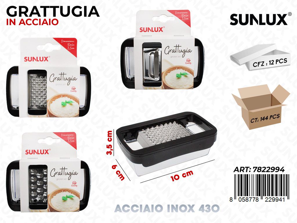 Sunlux Grattugia in Acciaio 430 10*3.5*6CM