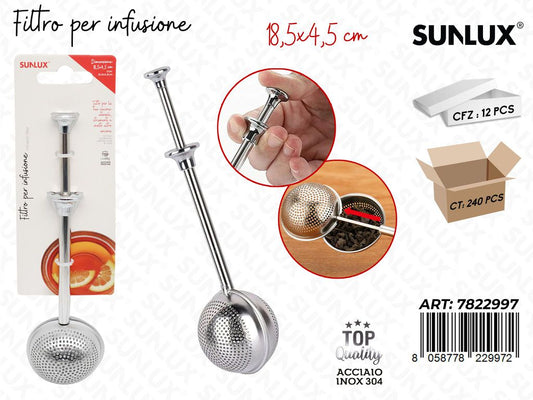 Sunlux Filtro per Infusione Acciaio 304 18.5*4.5CM