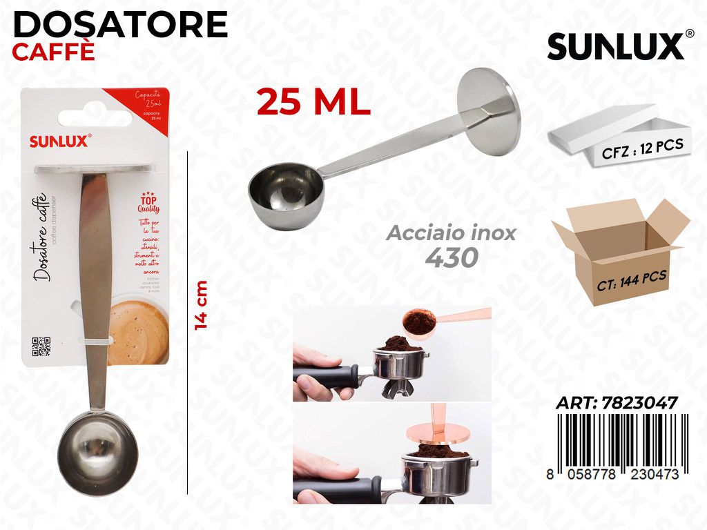 Dosatore Caffe in Acciaio 430 25ML 14CM