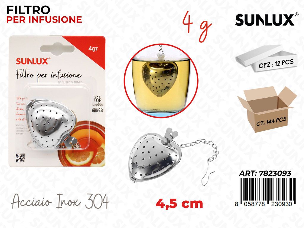 Sunlux Filtro per Infusione Acciaio 304 4.5CM