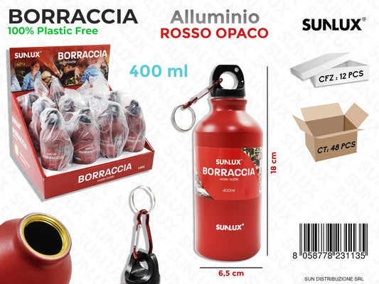 Borraccia in Alluminio 400ML Rosso Opaco
