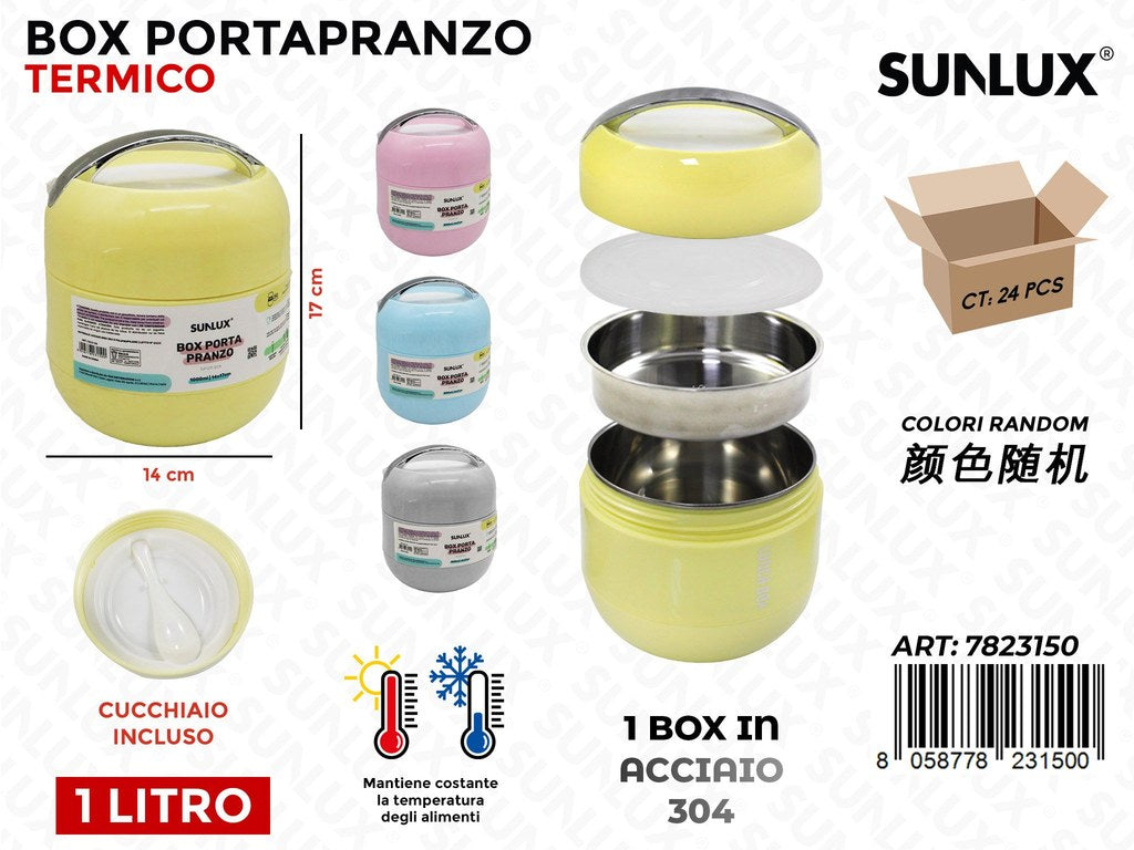 Box Porta Pranzo Termico Acciaio 304 14*17Cm 1Lt