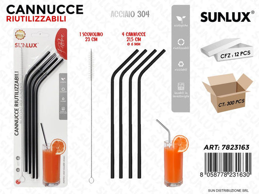 Cannucce Riutil. Acciaio 304 4PCS-SCOVOLINO